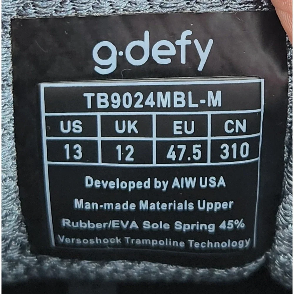 Gravity Defyer g-defy Mighty Walk Ion Walking Shoes Mens 13 Black Grey TB9024MBL